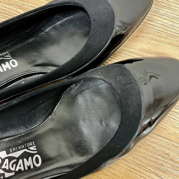 Salvador Ferragamo Patent Leather Heel Size 7.5 B - Picture 10 of 14